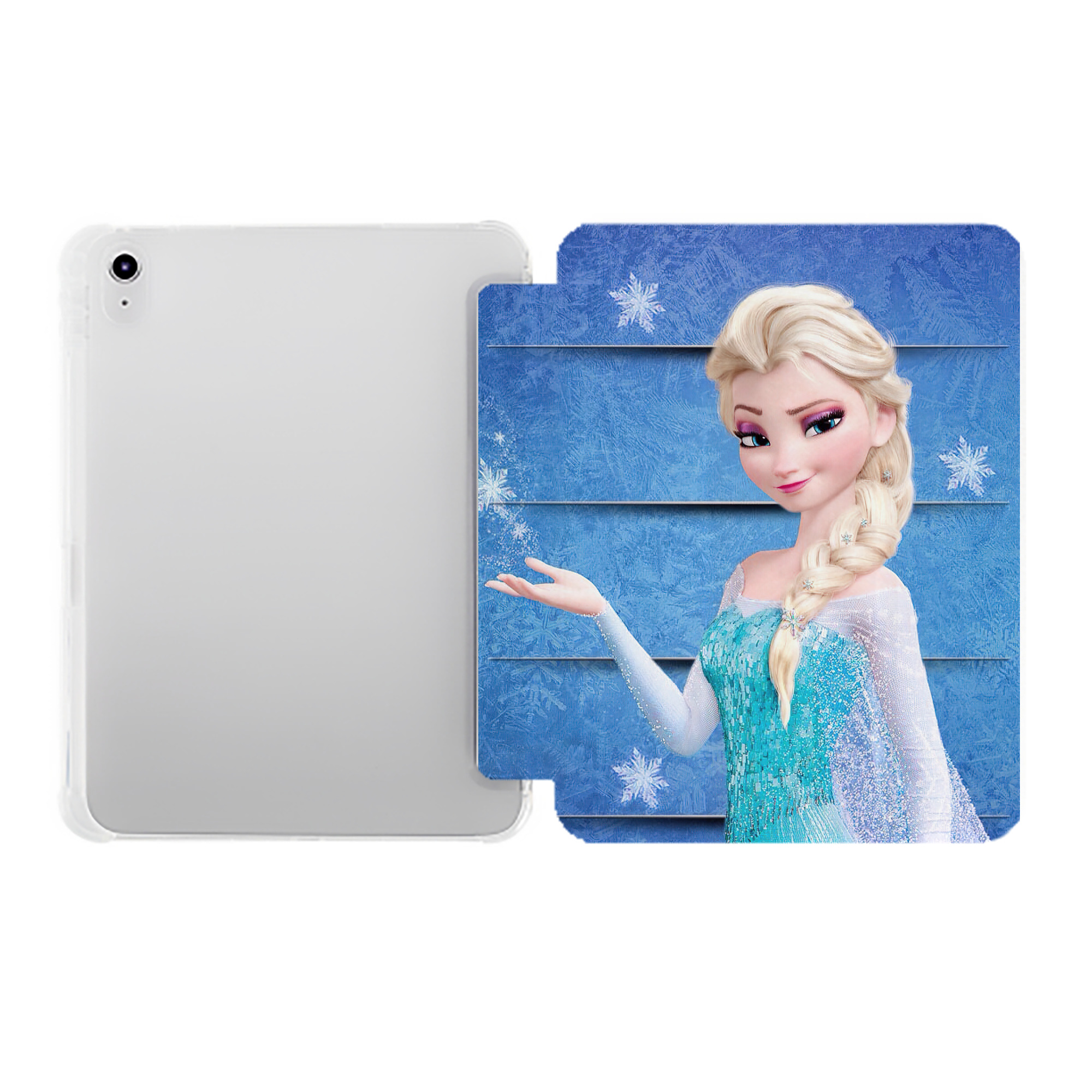 （画像用） アナと雪の女王 アンナ エルサ Frozen Anna Elsa IPad ケース ペン収納付き 三つ折りスタンド PUレザー×シリコン 対応機種9.5/10.5/10.9インチ